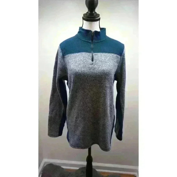 Champion Women’s Fleece Half-Zip Pullover - Size XL (16-18), Blue/Grey - Picture 1 of 14